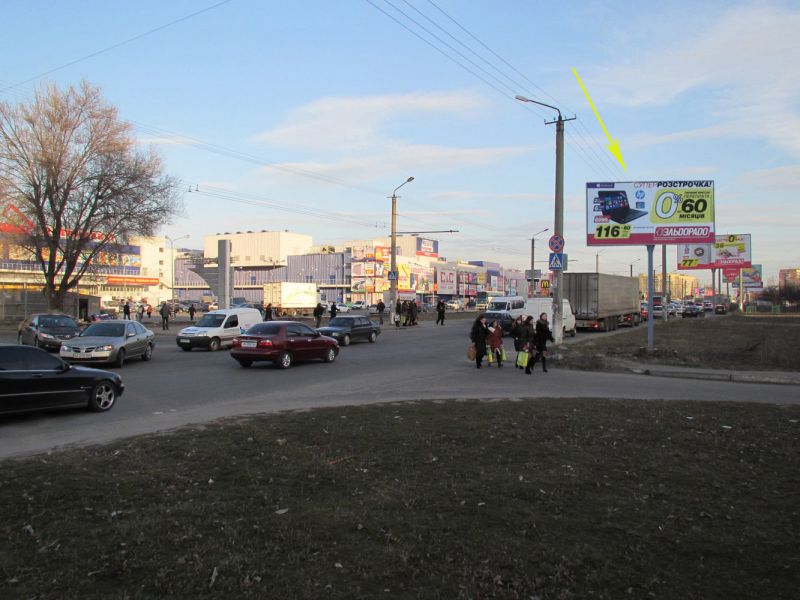 Билборд/Щит, Днепр, ул. Березинская - Донецкое Шоссе - ТРК "Караван" - ТЦ "Олди" - "Агросоюз" - "МакДональдс" - "Новая почта" и т.д. В центр