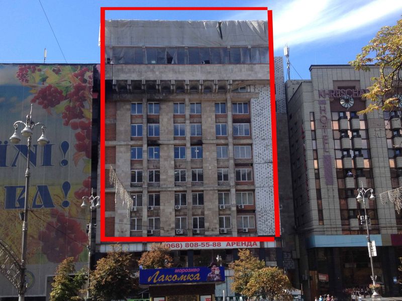 Реклама на фасадах/Брандмауэр, Киев, ул. Крещатик 16 