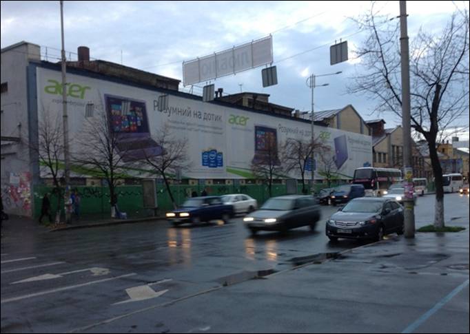 Реклама на фасадах/Брандмауэр, Киев, ул. Жилянская, 87