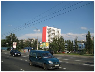 Реклама на фасадах/Брандмауэр, Киев, Ул. Серафимовича, 5