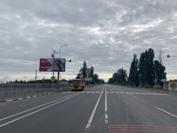 Билборд/Щит, Трассы, Київська область, Гостомельський напрямок, Автодорога М07(Варшавка), 37 км. Поворот на с. Мироцьке , в напрямку Києва, сторона Б