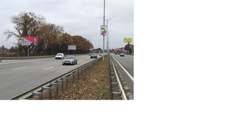 Билборд/Щит, Трассы, Київська область, Бориспільський напрямок, с. Гора, 15 км, Бориспільске шосе, автобусна зупинка "с. Гора" в напрямку Києва