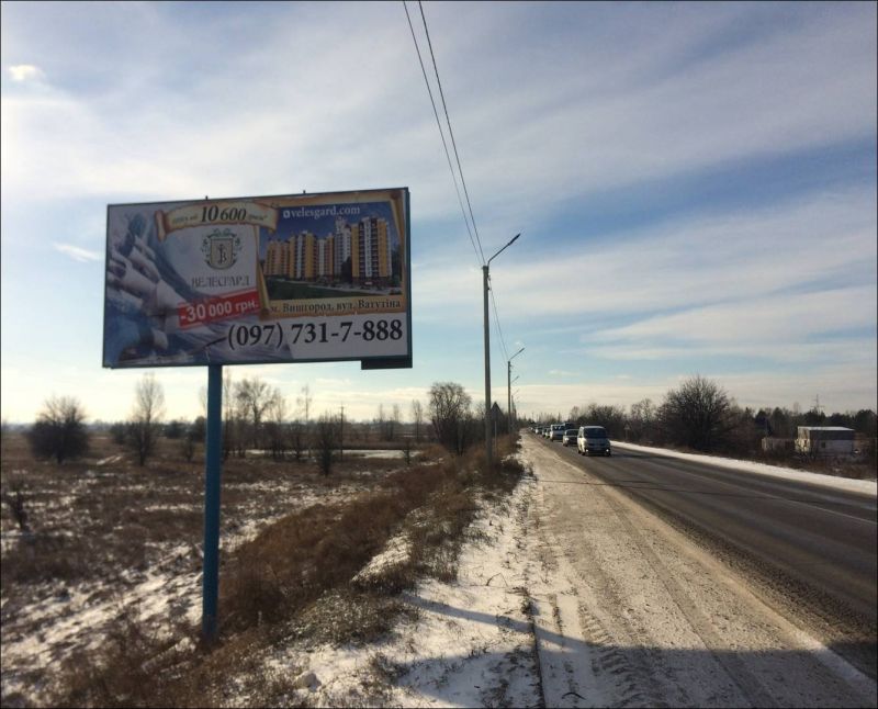 Билборд/Щит, Трассы, Хотяновка, дорога P69 Киев-Вышгород-Десна-Чернигов км 31+600(справа), перед вьездом в с.Хотяновка,