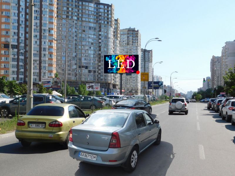 Led экран/Видеоборд, Киев, Ахматової вул. 44 на розподілювачі, в напрямку вул.Урлівська